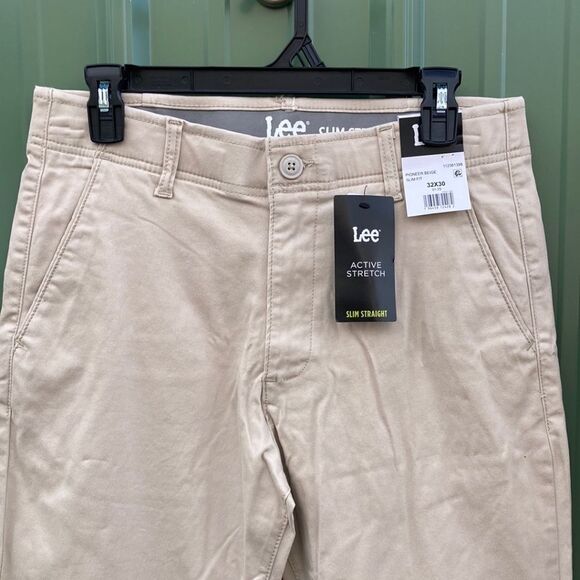 Men's Flat Front Chino with Motion Flex Waistband Khaki Pants 2-Pack Size 32X30 - Picture 2 of 9